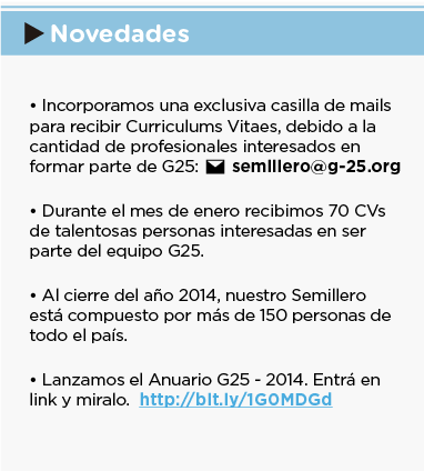 Novedades: G25 Se sigue expandiendo en su red federal