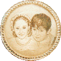 Moneda de oro. 18 K. Ni�os.