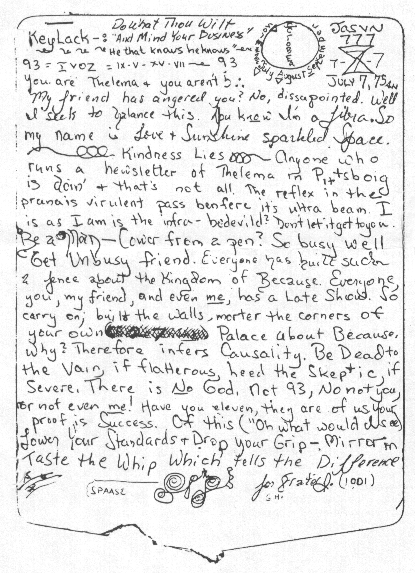 A Crazy 
Letter Received
