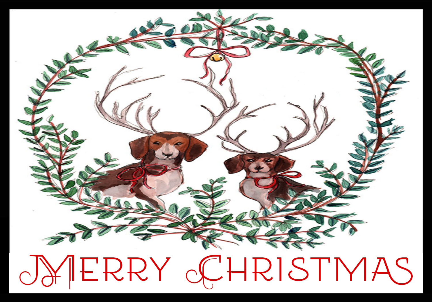 Beagle Holiday Card