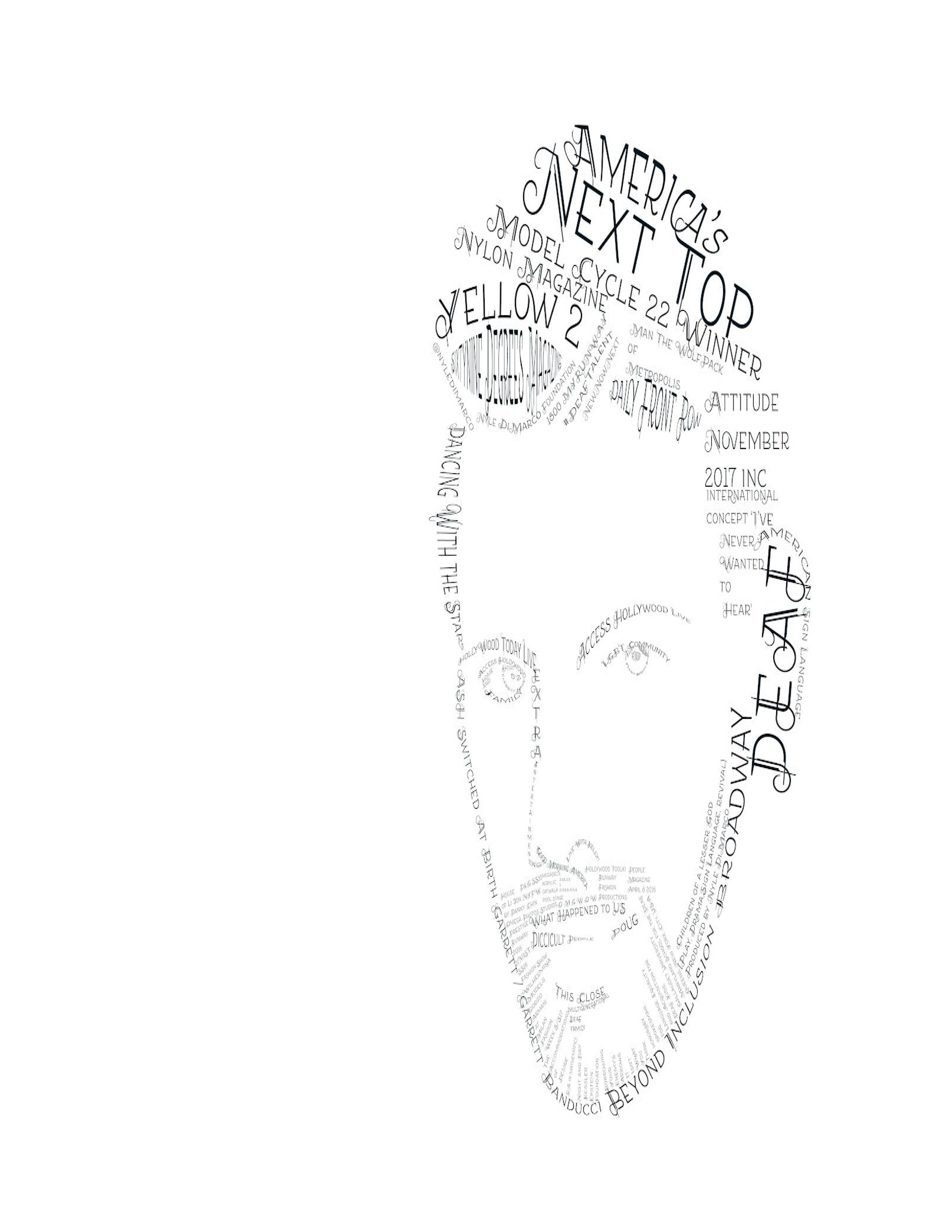 Nile DiMarco Typographical Portrait