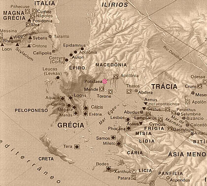 Mapa da Gr�cia com Pot�dia