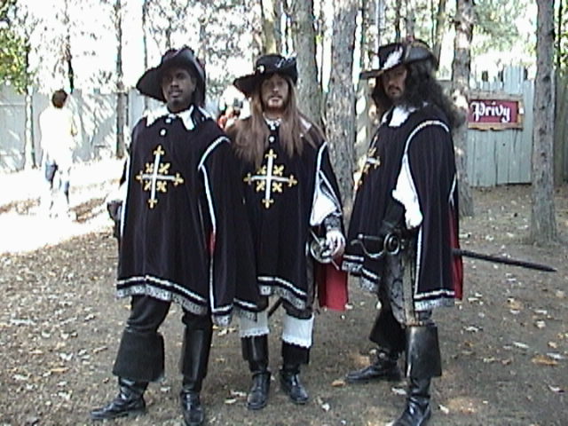 the three muskateers do their skit at the festival each summer and WILL save the Queen