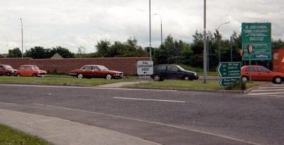 Sign obscured crossing Ballybrit