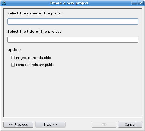 Opciones del proyecto