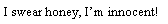 Text Box: I swear honey, I�m innocent!