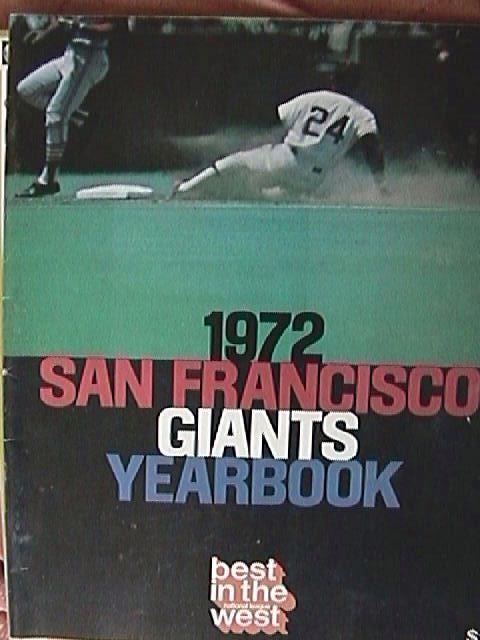 san francisco giants baseball team yearbook 1972