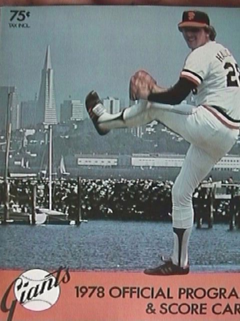1978 san francisco giants baseball game program