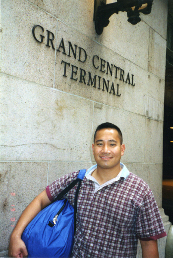 Just off the train in New York, NY