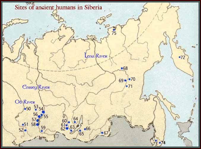 UpperPaleolithicHumanSitesInSiberia.JPG (52692 bytes)