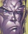 Ultimate Colossus in metal form making a funny face