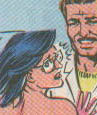 Mystique (as Raven Darkholme) being pushed by Destiny to dance with Captain Kirk, hehehe