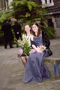 Maid of Honour and Bride taking a break!