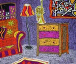 Christopher A. Lane, Jazz Horn, 2003, Pastel