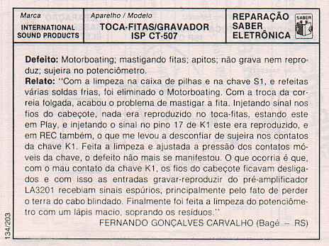 Descri��o do Conserto
