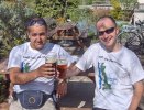 [ Gary and Roberto enjoy a well-deserved beer together ]