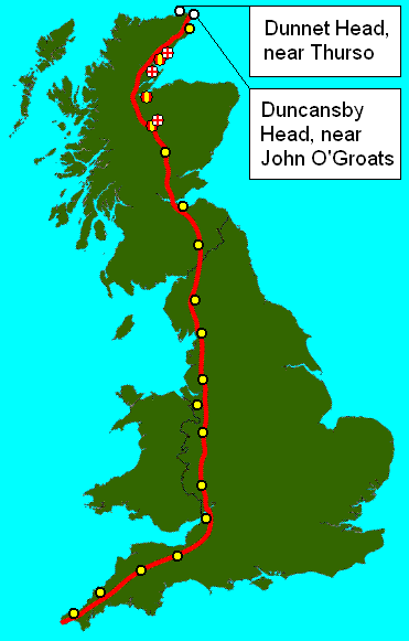 [ Outline map of the UK with our route ]