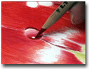 Tulip drawn by water-soluble colored pencil