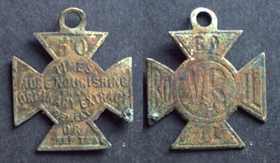 Bovril badge 1898-1900
50 Times more nourishing then ordinary extract of meat
Or beef tea.