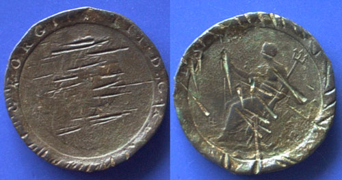 The Cartwheel coin of 1797 The coin was issued for several years with no change in date. A new design George III Copper penny was issued between 1806 and 1808 weighing 18.9g. Remarkable for its sheer size the Cartwheel 1d and 2d were struck to be worth their respective weight in copper. At the time an ounce of copper was worth a penny.
One can easily imagine how the users of this coin would have been a little unflattering. Imagine trying to carry more than 4 or 5 of these coins! 
The penny weighs a full ounce (28.3g) and has a diameter of 36mm. The even bigger 2-penny version weighs 2 ounces (56.6g). 
Cartwheels were only issued during the reign George III 1760-1820.