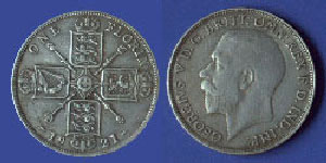 King George V, One Florin or two shillings or twobob