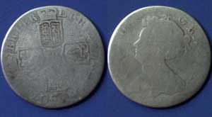 Queen Anne silver Shilling