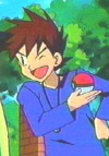 He looks like one of those door-to-door salesmen trying to sell pokeballs.