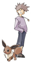 Gamefreak Shigeru with his Eevee.
