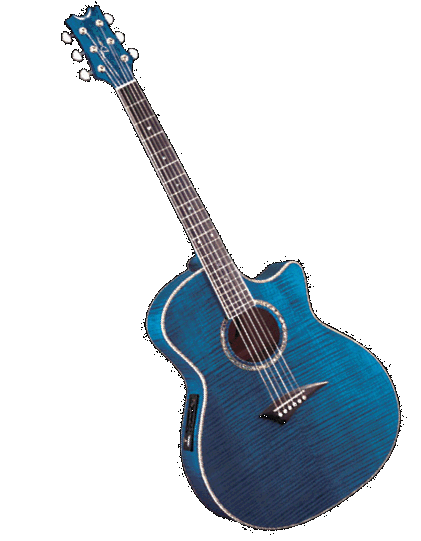 this is my guitar!!!! hehe... except mine's not blue... it's a really light wood color. flamed maple... sooo beautiful.