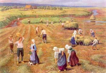 Painting by Claude Picard, Saint-Basil, New Brunswick. Series: Deportation of the Acadians, Grand-Pre National History Site.