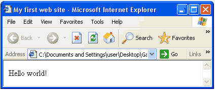 Your first web page