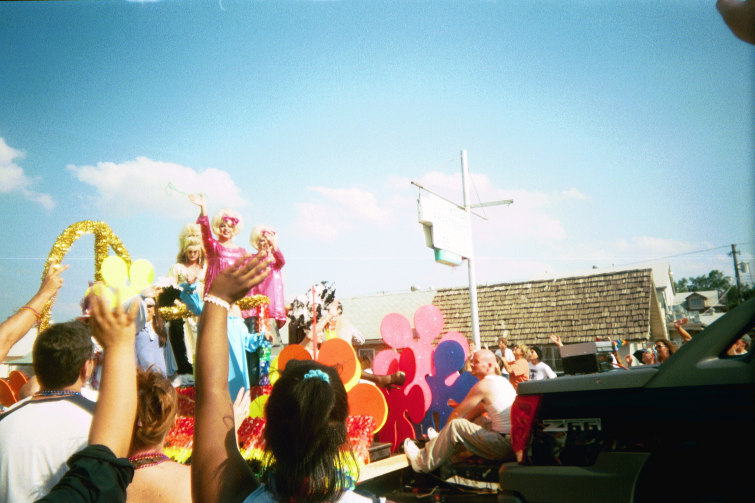 ginger and brigette on the COPA float