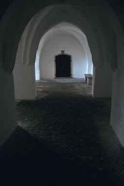 A memorial in the old underground crypt