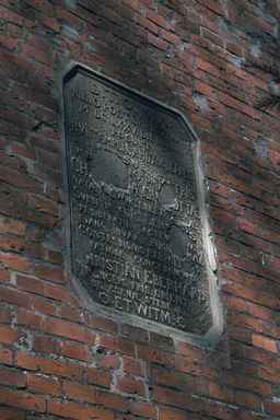 Plaque on the wall of the Lutheran Church