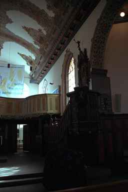 Pulpit area inside the Lutheran Church