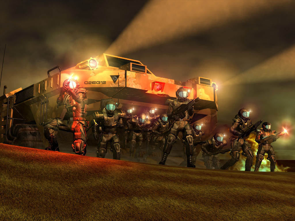 A Group Of GDI Soldiers engages a Nod Convoy