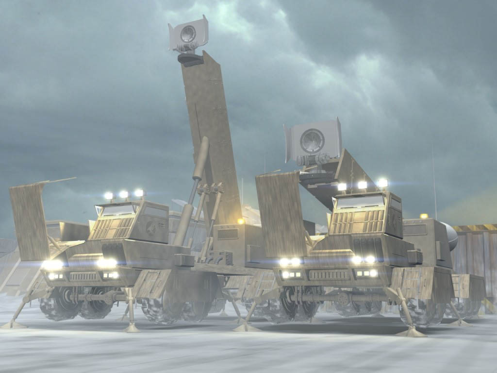 A group of Mobile Sensor Arrays deploying to monitor the Area