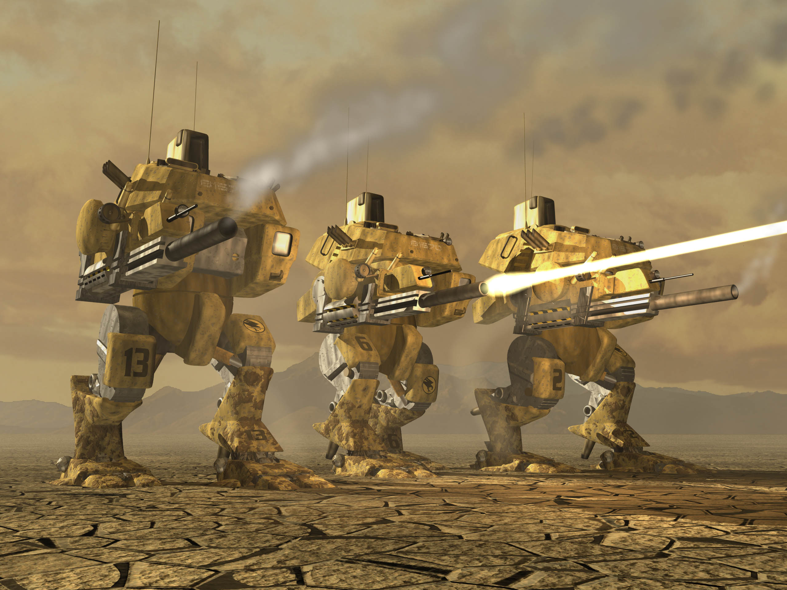 A Group of Titans Assualting a Nod Outpost