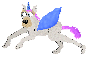 This is my poochie. I edited him as a unicorn for a show at SCK. i love it!