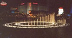 Bellagio fountain show at night.