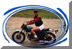 Lisa on her HD Aermacchi 350