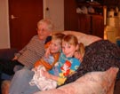 Marrit, Jeroen and their grandma Attie in Zeeland, January 2006