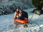 Philippine, Jeroen & Marrit enjoying snow fun in Zeeland, December 2005