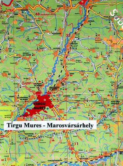 [map of Transylvania with T�rgu Mures - click for larger size]