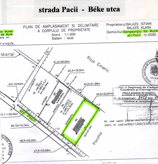 [map showing Michael's land in T�rgu Mures - click for larger size]