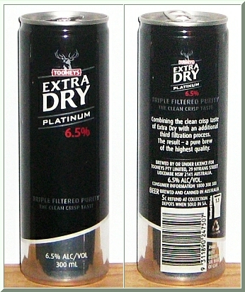 Tooheys Extra Dry Platinum