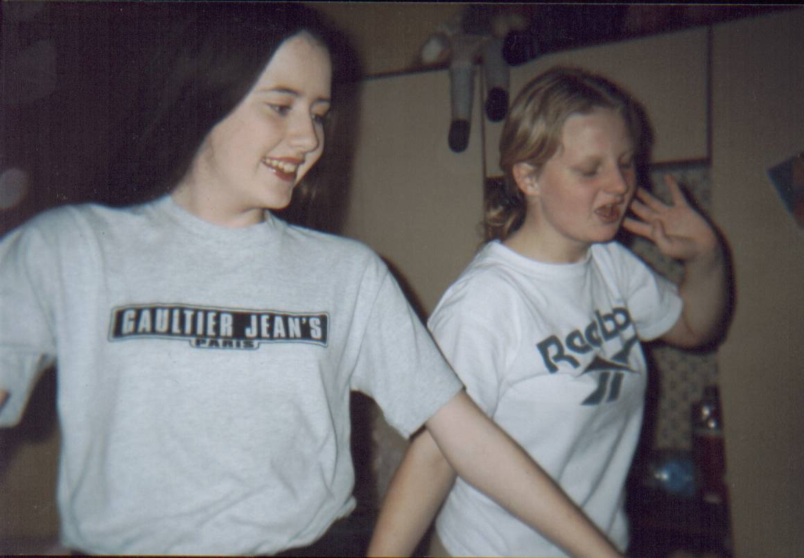 A very old picture of Crystal and Hollie dancing to a backstreet boys song!!!