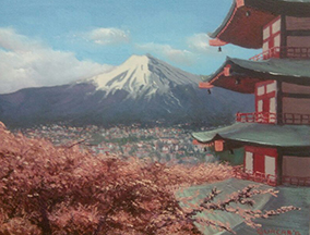 Cuadro del Fuji pintado por mi