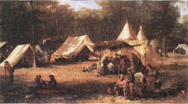 3rd Kentucky Infantry Regiment recovers after Shiloh, near Corinth, by Conrad Wise Chapman, a veteran of the regiment.  From Shiloh: Voices of the Civil War series, Time-Life Books, p. 159. 