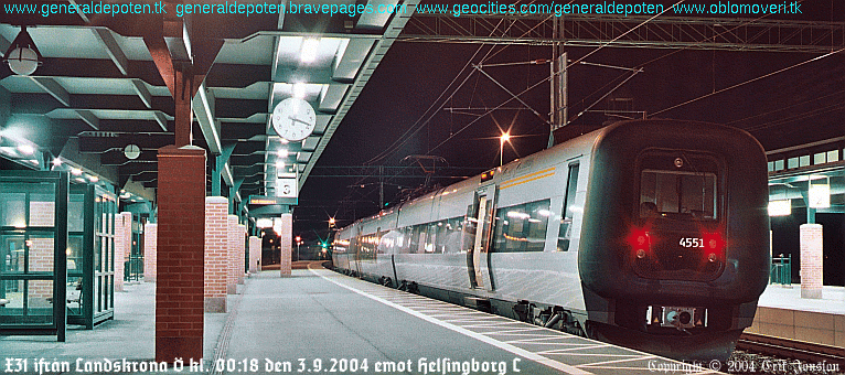 bild av X31 på Landskrona östra station 3.9.2004